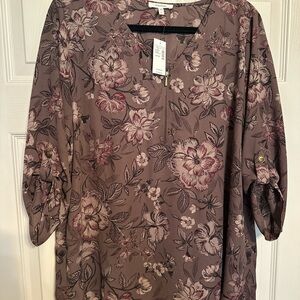 Maurices Womens Mauve Floral Blouse